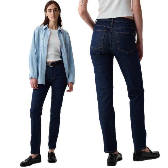 Gap Mid Rise Vintage Slim Jeans in Rinsed Blue Size 26/2 Regular - Picture 2 of 11